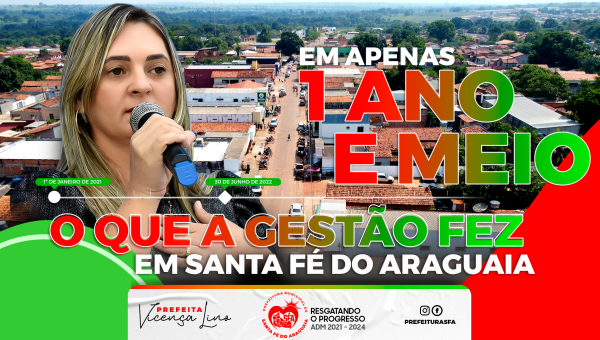 Veja aqui o resumo geral do trabalho da Prefeitura de Santa Fé do Araguaia durante 1 ano e meio.